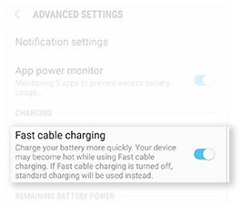 Turn On Fast cable Charging on Samsung Galaxy S8