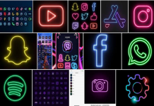 Neon app icons