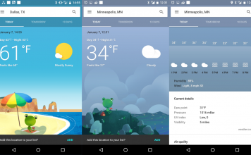 google weather app for android not working