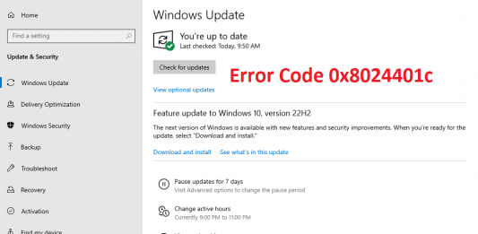 How to Fix the Error Code 0x8024401c in Windows